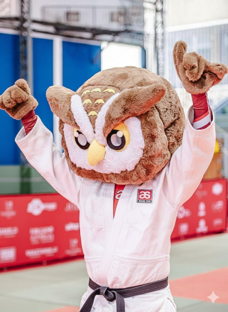 Pessoas segurando bonecos humanizados em celebração.